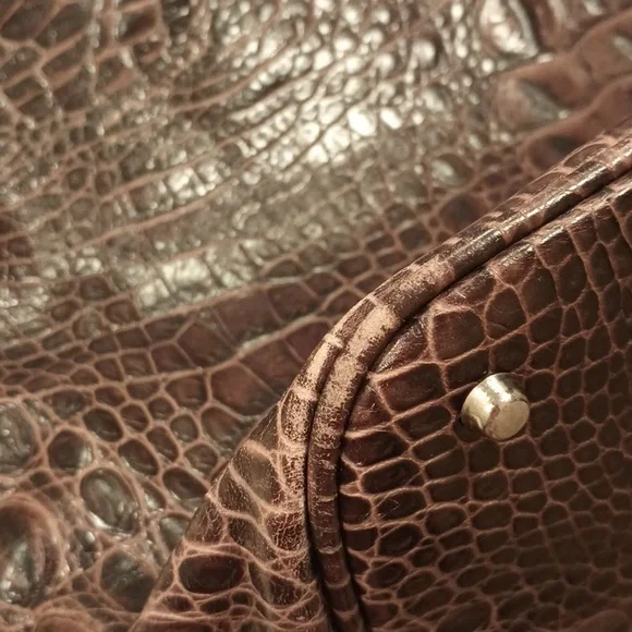 Furla Brown Croc-Embossed Tote Bag - Picture 9 of 10